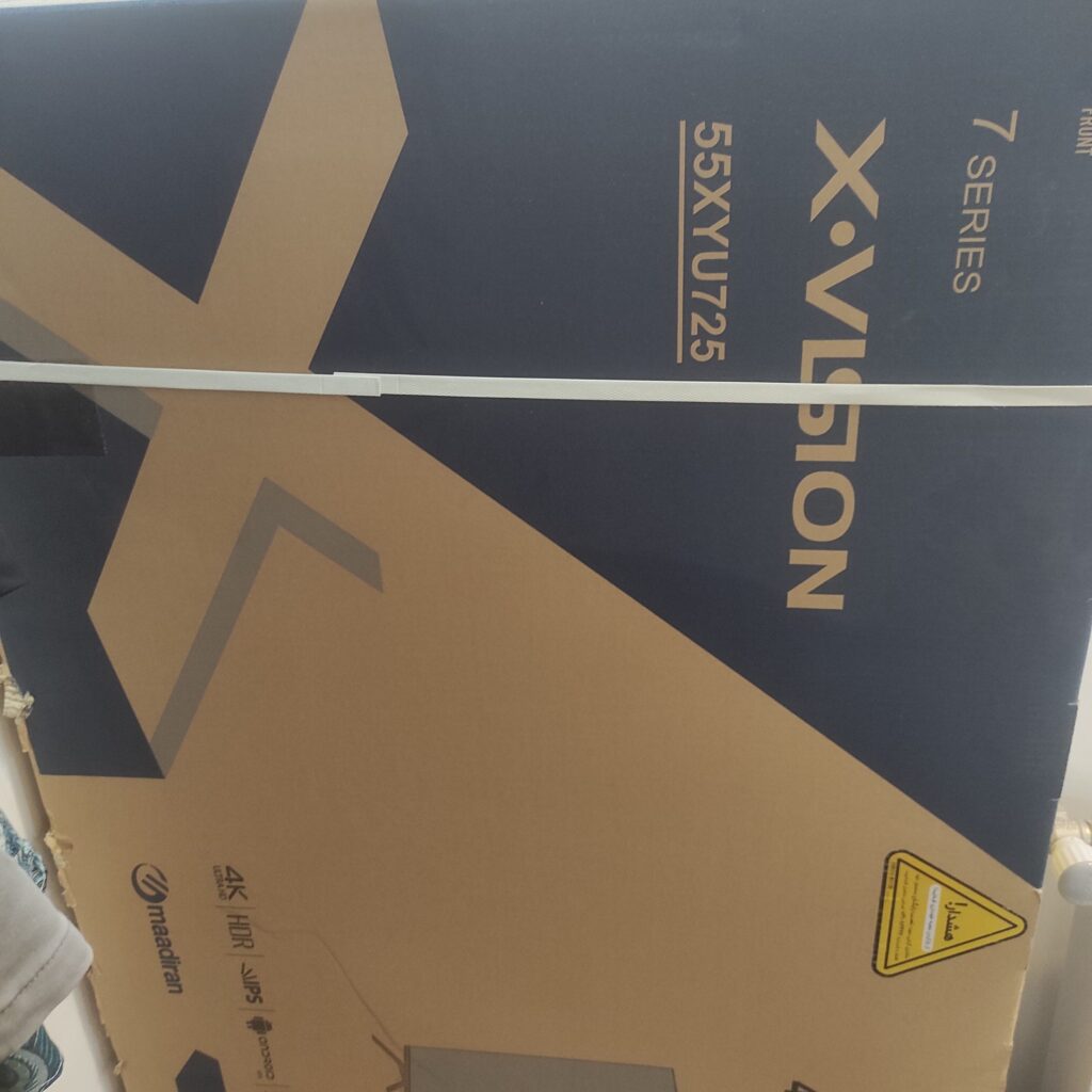 تلویزیون ایکس ویژن 55اینچ.نو‌.اکبند.xu725.4k