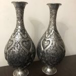 جام روکش نقره سیاه قلم کار دست استاد حسین ماهری